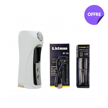 Pack Starter S Mod White – Mod 80W + Chargeur Listman | KSLVAPOR